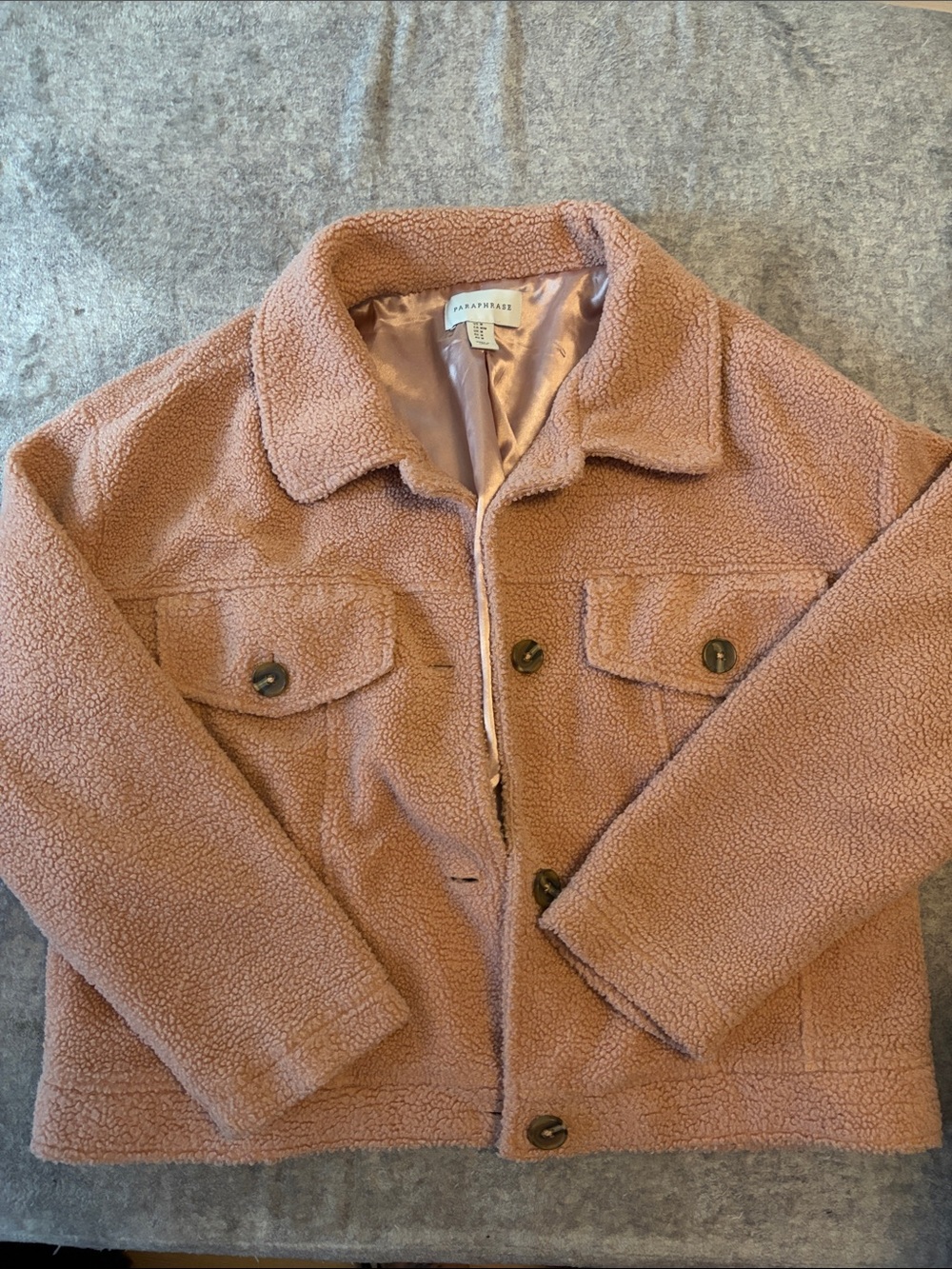 Paraphrase Rose Pink Teddy Sherpa Jacket